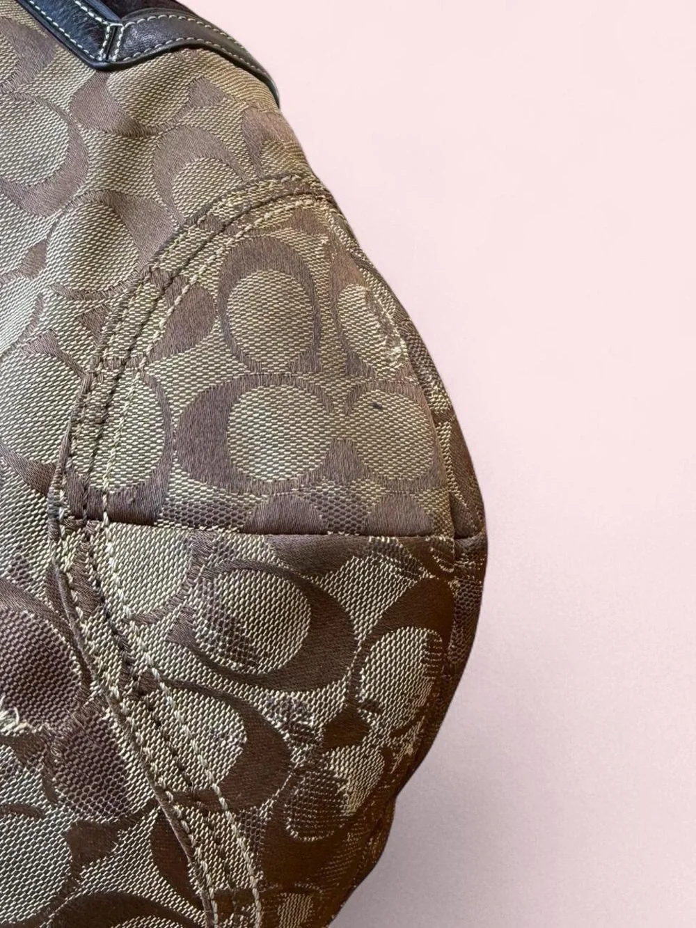 Coach Signature Canvas Hobo in Brown and Beige